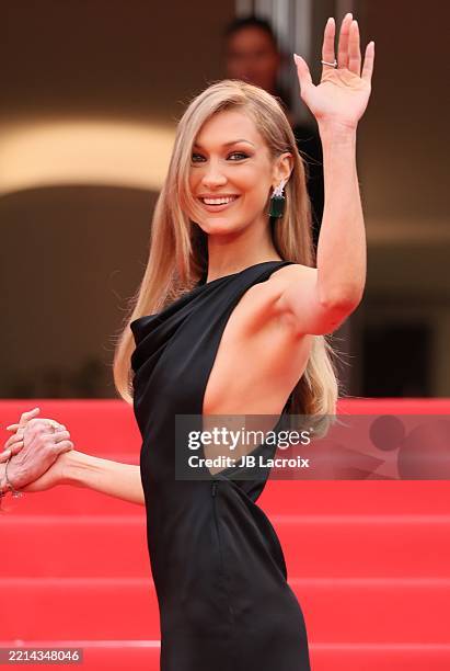 Bella Hadid attends the red carpet for the opening ceremony and "Partir Un Jour" screening at the 78th annual Cannes Film Festival at Palais des...