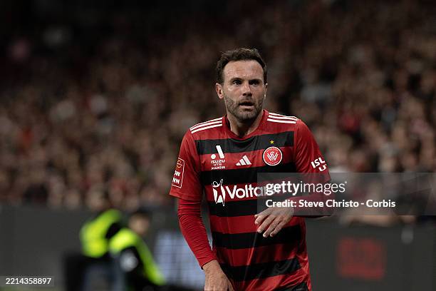 Juan Mata of the Wanderers looks on during the A-League Men Elimination Final match between Western Sydney Wanderers and Melbourne Victory at...