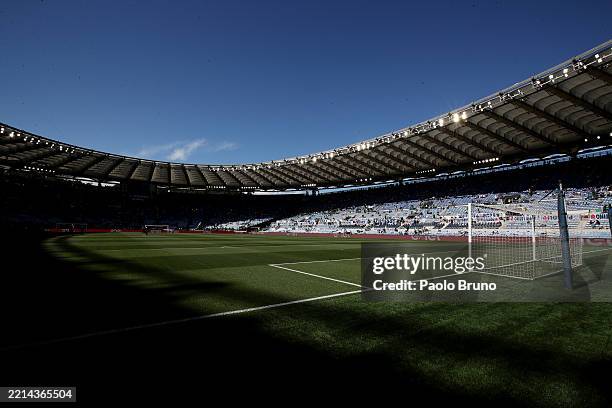 General view inside the stadium prior to the Serie A match between SS Lazio and Juventus at Stadio Olimpico on May 10, 2025 in Rome, Italy.