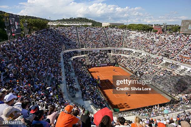 General view inside Central Court on Day Six of the Internazionali BNL D'Italia 2025 at Foro Italico on May 10, 2025 in Rome, Italy.