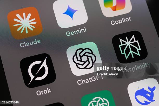 artificial intelligence icons internet ai app application - claude stock pictures, royalty-free photos & images