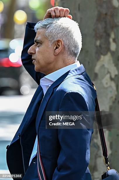 Sadiq Khan is seen leaving Global Studios, LBC Radio Show on May 13, 2025 in London, United Kingdom.