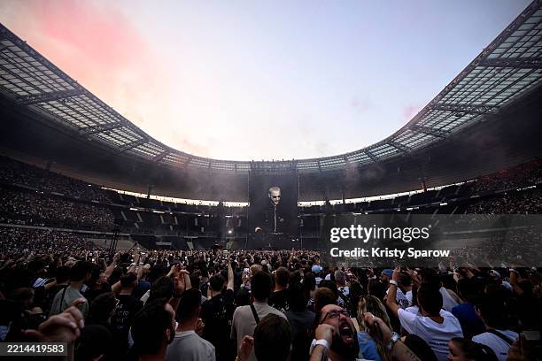 Snake performs live on stage during 'The Final Show' at Stade de France on May 10, 2025 in Paris, France.