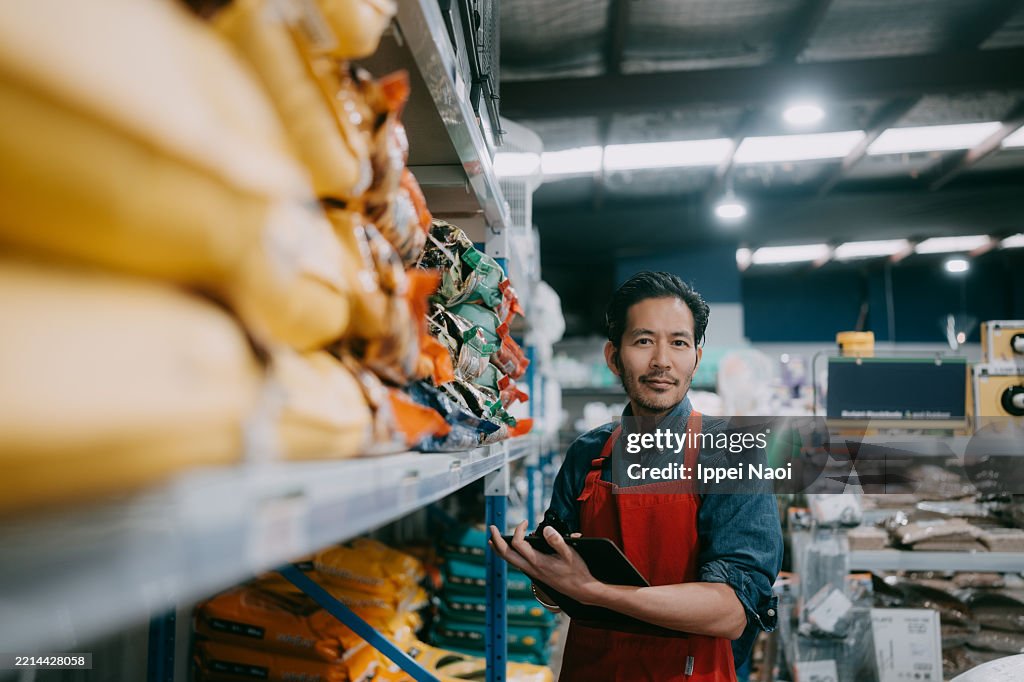 Shop manager in store