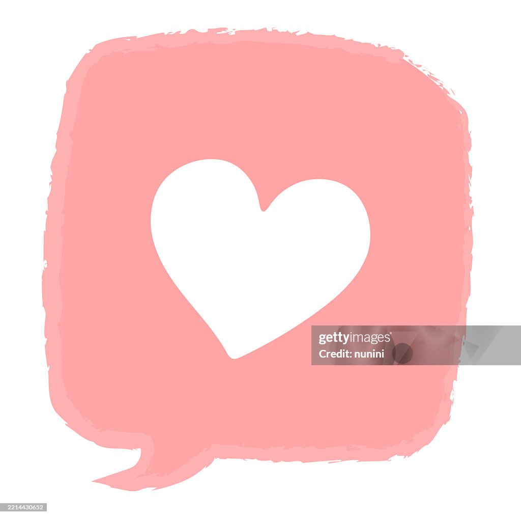Simple heart speech bubble Like icon material