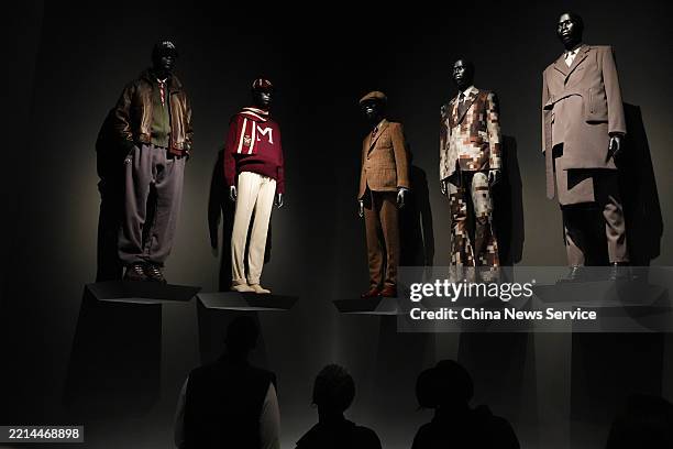 Vibrant outfits are on display during the Metropolitan Museum of Art's Costume Institute exhibition "Superfine: Tailoring Black Style" on May 10,...