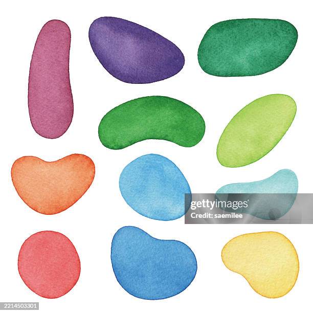 watercolor colorful abstract design elements - organic background vector stock illustrations