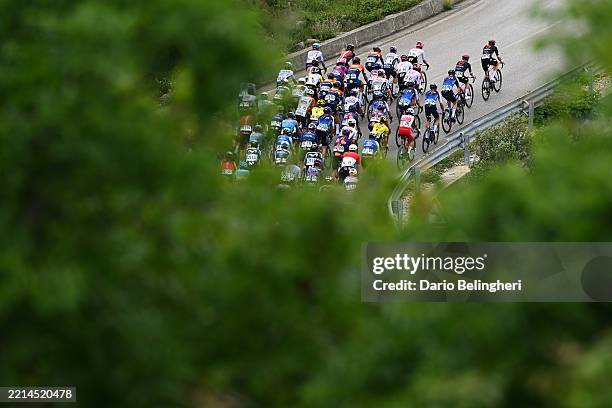 General view of the peloton passing through a landscape during the 108th Giro d'Italia 2025, Stage 3 a 160km stage from Vlore to Vlore / #UCIWT / on...