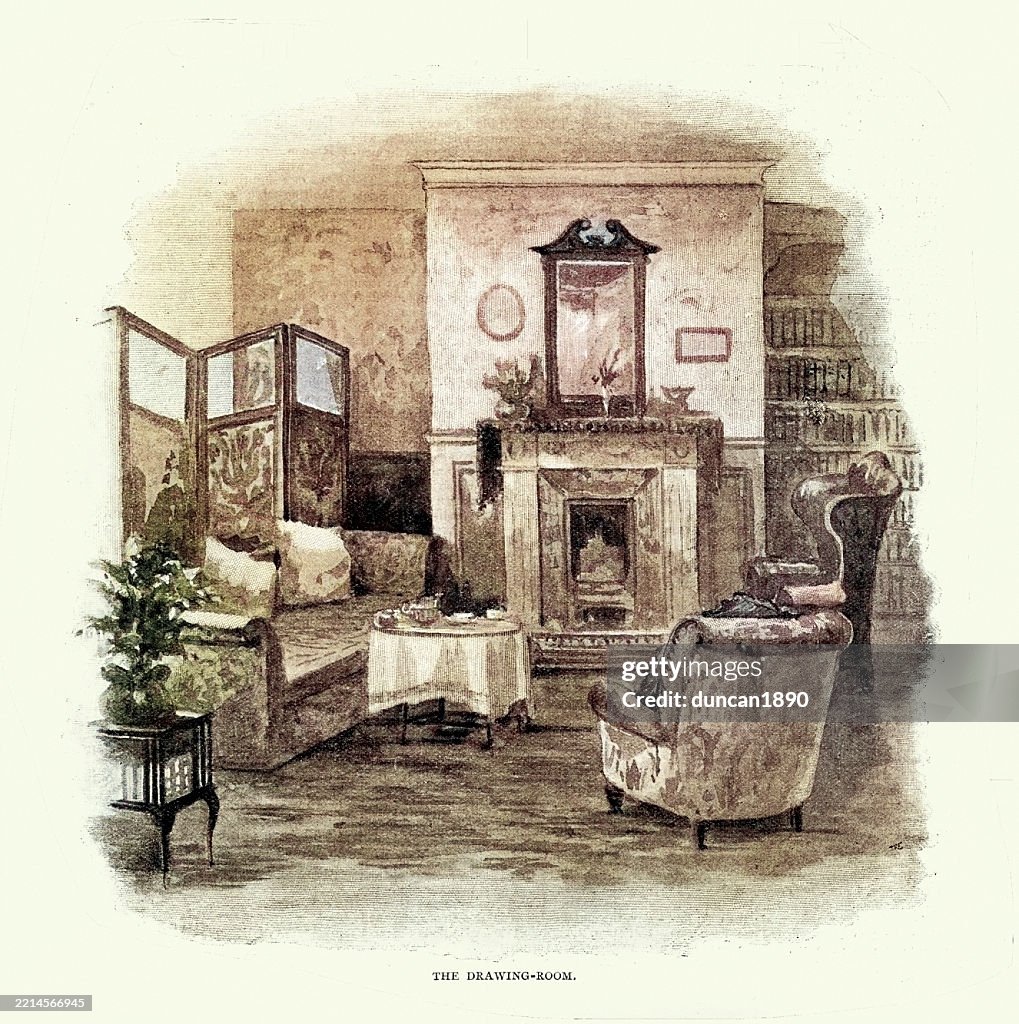 Victorian Interior Design Decor The Drawing Room Sofa Armchairs ...