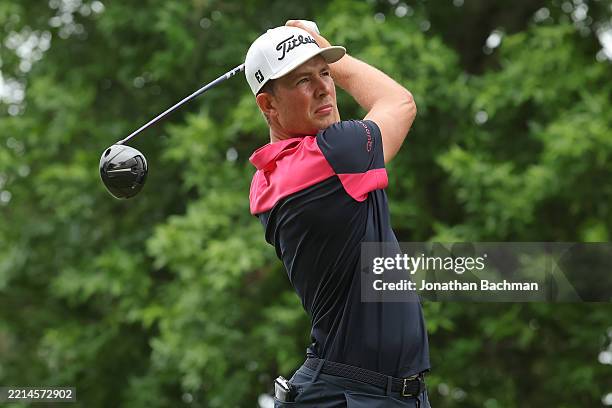 Niklas Norgaard of Denmark plays his shot from the 18th tee during the final round of the ONEflight Myrtle Beach Classic 2025 at Dunes Golf & Beach...