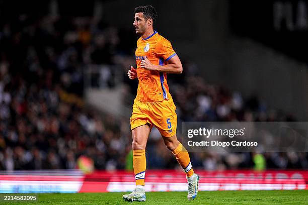 Ivan Marcano of FC Porto gestures during the Liga Portugal Betclic match between Boavista FC and FC Porto at Estadio do Bessa on May 11, 2025 in...