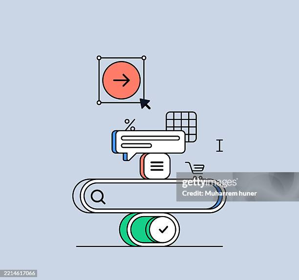modern ui/ux design elements concept – vector illustration - landing page mockup stock illustrations