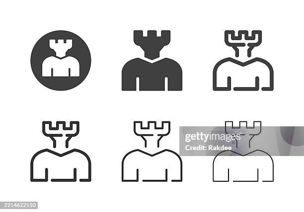 chess man icons - multi series - queens head stock illustrations