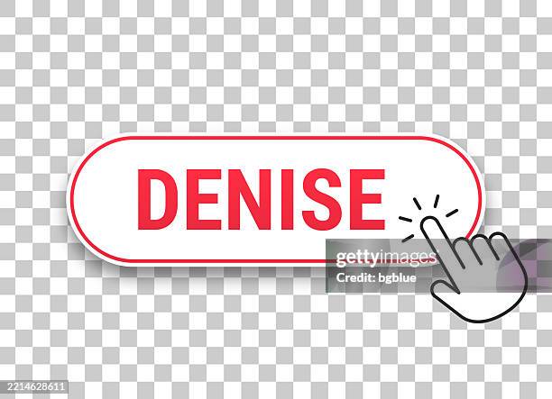 denise - female name - 3d click web button with hand cursor on blank background - switch button icon stock illustrations