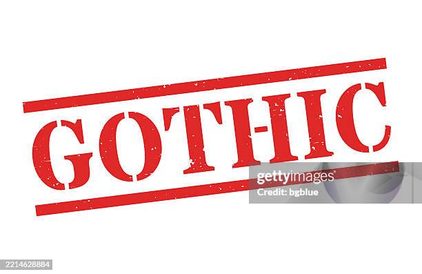 gothic - red rubber stamp on blank background - goth stock illustrations