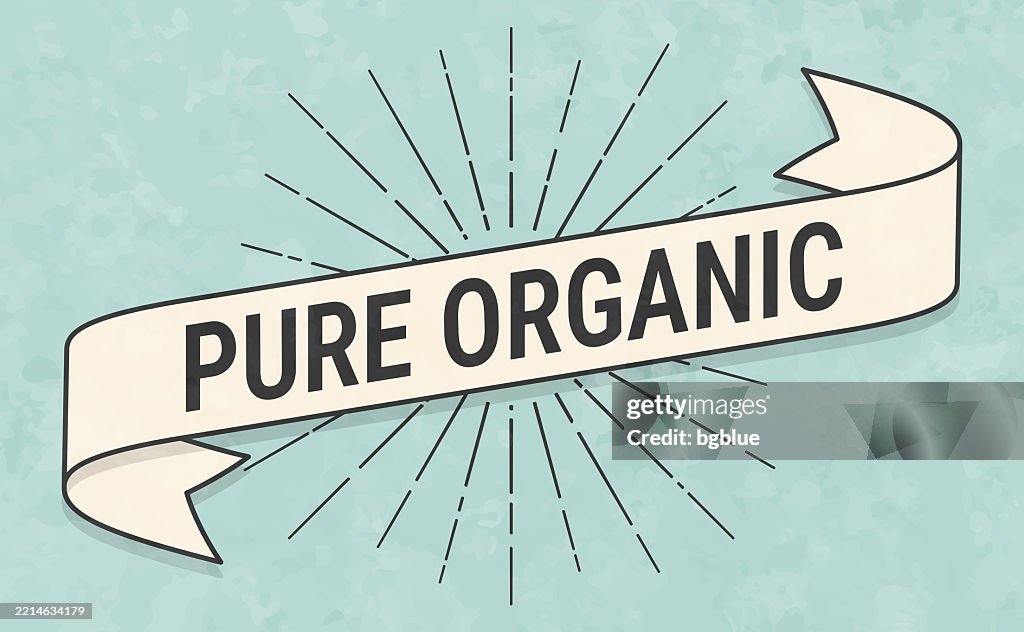 Pure Color Banner Pure Organic Banner In Retro Vintage Style Old Textured Paper High-Res ...