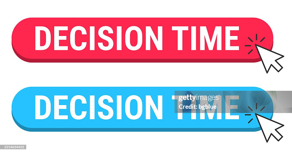 Random Decision Buttons Decision Time Red And Blue Buttons With Cursor On White Background High ...