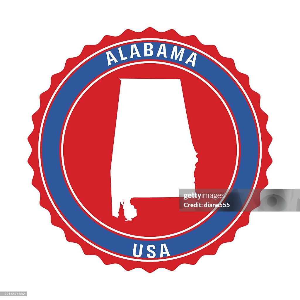 Alabama Address Labels Alabama Usa State Map On A Retro Badge Label On A Transparent Base High ...