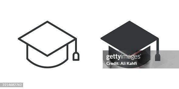 Education thin line and glyph solid icon. Editable stroke and perfect pixel isolated on transparent background Education thin line and glyph solid icon. Editable stroke and perfect pixel isolated on transparent background