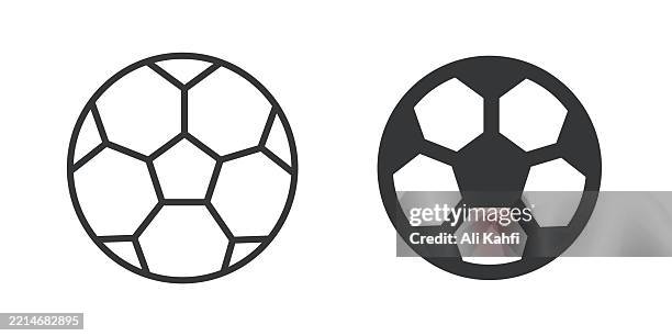 ball thin line and glyph solid icon. editable stroke and perfect pixel isolated on transparent background - students learning computer programming stock illustrations