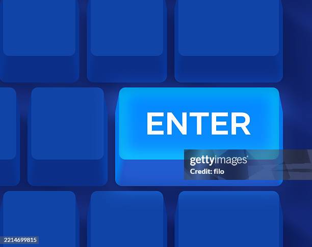 Enter Key Modern Keyboard Blue Gaming 3d Isometric Keys High-Res Vector ...