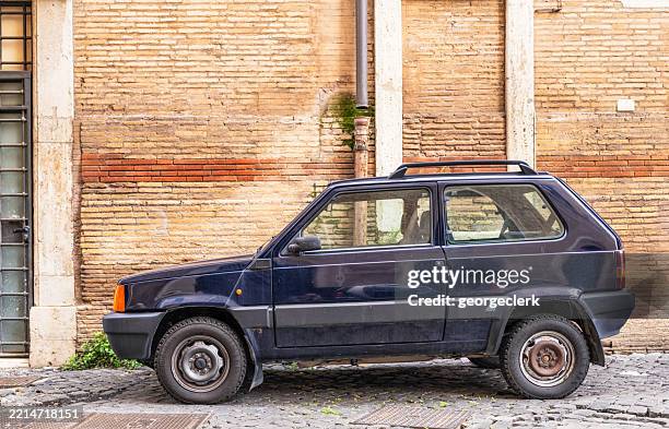 classic fiat panda side view - old car side view stock pictures, royalty-free photos & images