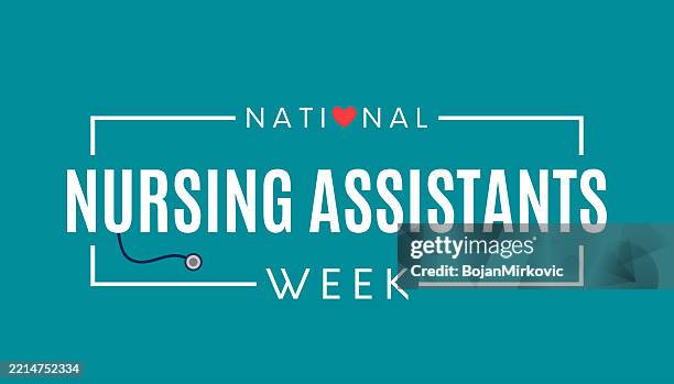 ilustrações de stock, clip art, desenhos animados e ícones de national nursing assistants week poster. vector - semana