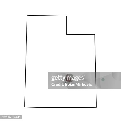 Utah outline map. Vector Utah outline map. Vector