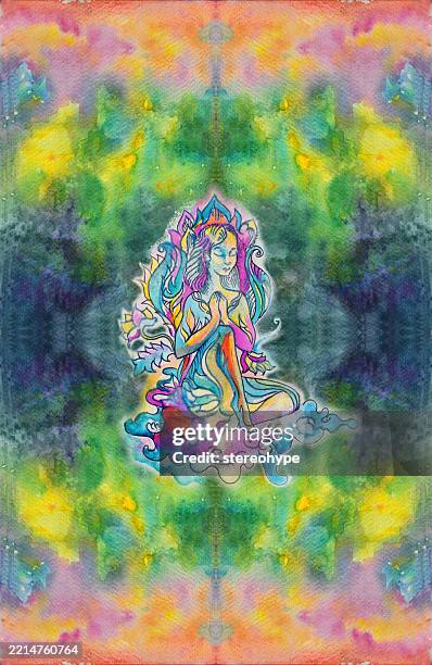 cosmic child - tie dye stock illustrations