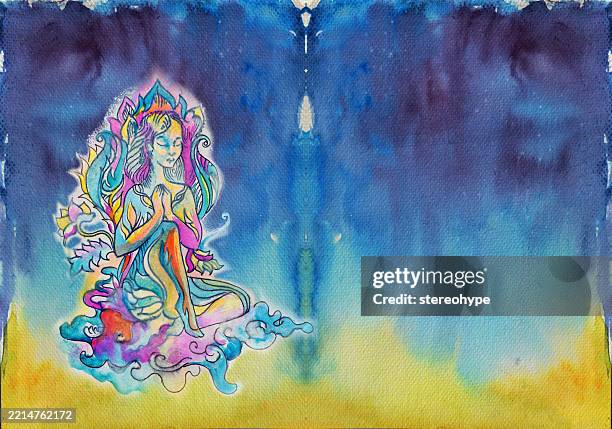 ascending from darkness - girl pink background stock illustrations