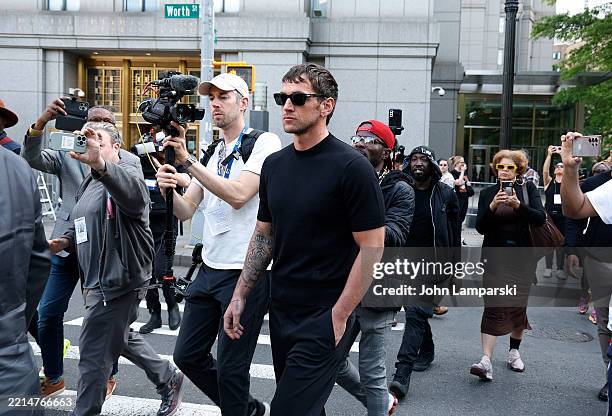 Alex Fine, Cassie Ventura's husband, departs after the opening statements in the Sean “Diddy” Combs trial at the Southern District Manhattan Federal...