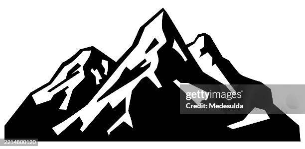 mountain icon vector. - mountain ridge stock illustrations
