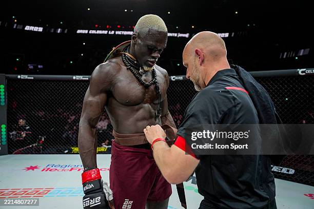 Moustapha Diakate of Senegal vs Jordan Nandor of France , Light Heavyweight Bout during the MMA - Ares 30 on May 16, 2025 at Adidas Arena in Paris,...