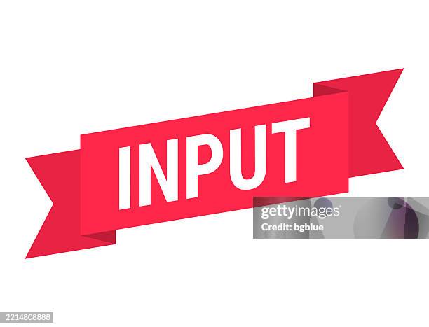 input - red banner on white background - input stock illustrations