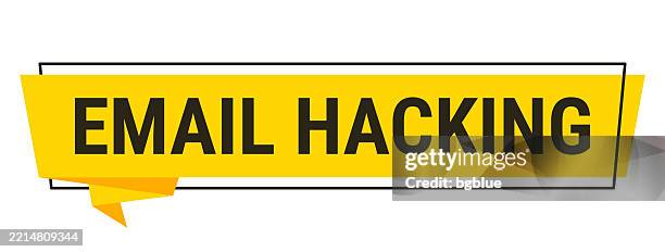 email hacking - yellow speech bubble on white background - cracker isolated stock illustrations