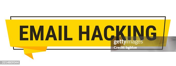 Email Hacking - Yellow speech bubble on white background Email Hacking - Yellow speech bubble on white background