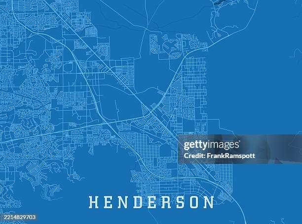 Henderson Nv City Vector Road Map Blue Horizontal High-Res Vector Graphic
