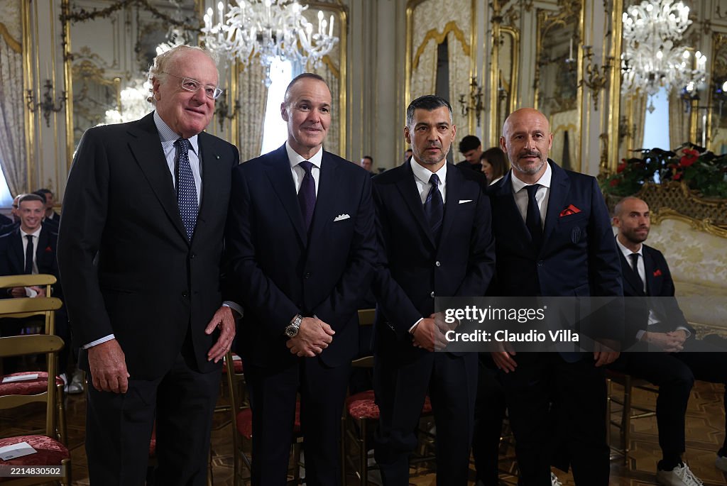 AC Milan Meet Italy President Sergio Mattarella