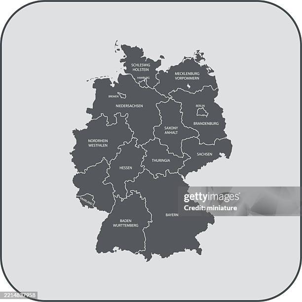 ilustraciones, imágenes clip art, dibujos animados e iconos de stock de mapa de alemania - alemania