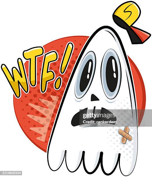 cartoon ghost - wtf face stock illustrations