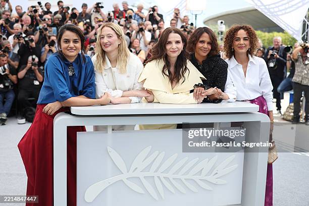 Payal Kapadia, Jury Member, Alba Rohrwacher, Jury President, Juliette Binoche, Jury Member, Halle Berry and Jury Member, Leïla Slimani during the...