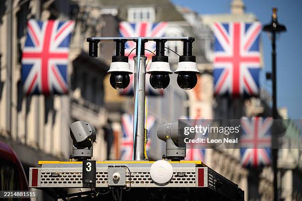 Facial recognition system is deployed by the Metropolitan Police at Oxford Circus on May 13, 2025 in London, England. According to Metropolitan...