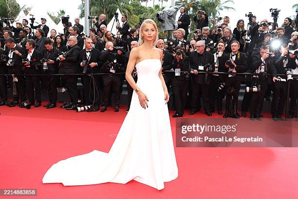 Caro Daur attends the red carpet for the opening ceremony and "Partir Un Jour" screening at the 78th annual Cannes Film Festival at Palais des...
