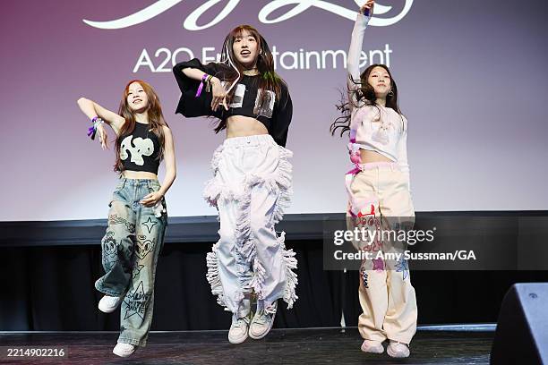 Maxitong, Xili and Baowei perform after the premiere of Prime Video's "Lee Soo Man: The King of K-Pop" at NeueHouse Hollywood on May 12, 2025 in...