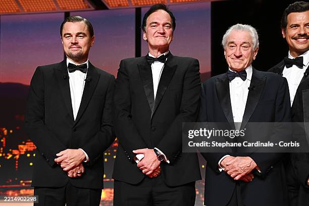 Leonardo DiCaprio, Quentin Tarantino and Robert De Niro during the opening ceremony at the 78th annual Cannes Film Festival at Grand Theatre Lumiere...