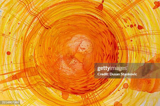 Intense Glowing Sun With Rich Yellow And Orange Textures High-Res ...