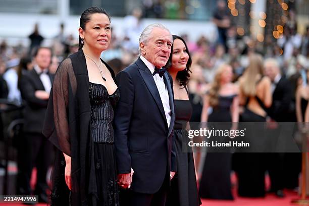 Tiffany Chen, Robert De Niro, and Helen Grace De Niro attend the red carpet for the opening ceremony and "Partir Un Jour" screening at the 78th...
