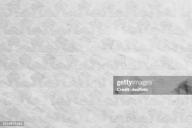 empty blank plain simple pastel gray white coloured crumpled crushed wrinkled faded weathered scratched horizontal grayscale vector backgrounds with scratches and full frame pentagram stars all over in light grey shade - star pattern stock illustrations