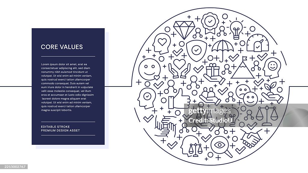 Core Values Drawing Example Core Values Line Art Illustration High-Res Vector Graphic - Getty Images