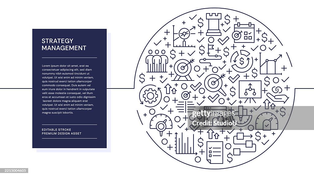 Line Drawing Strategy Strategy Management Line Art Illustration High-Res Vector Graphic ...
